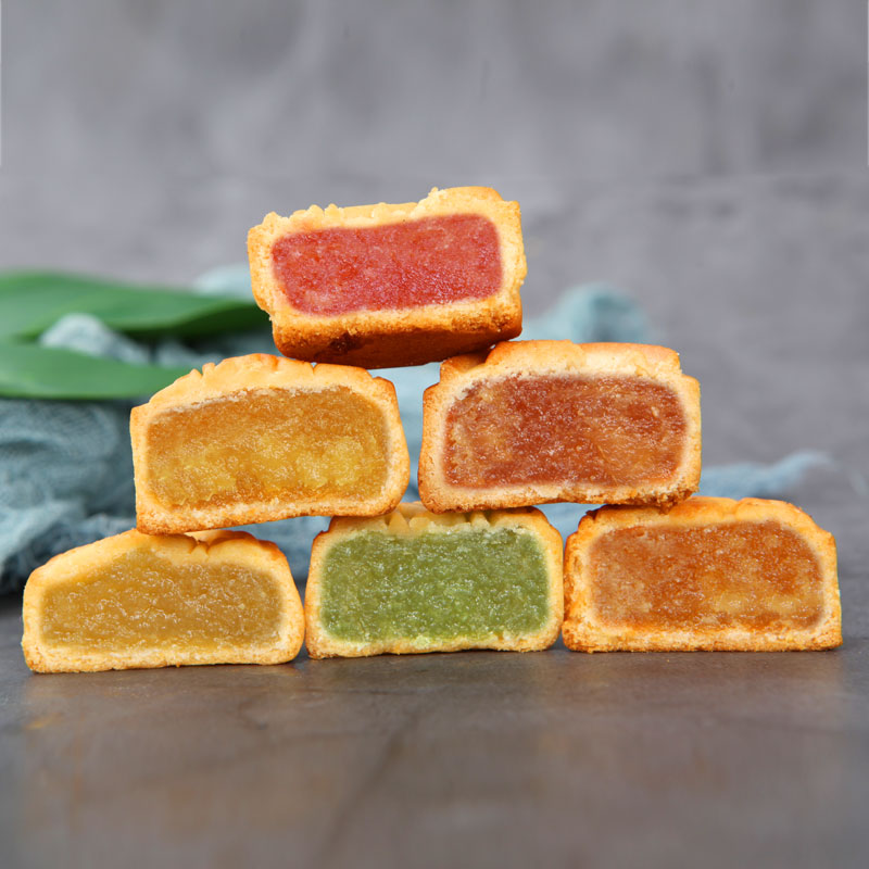 中秋节广式水果味馅料月饼散装迷你月饼小个多口味小包装整箱批发