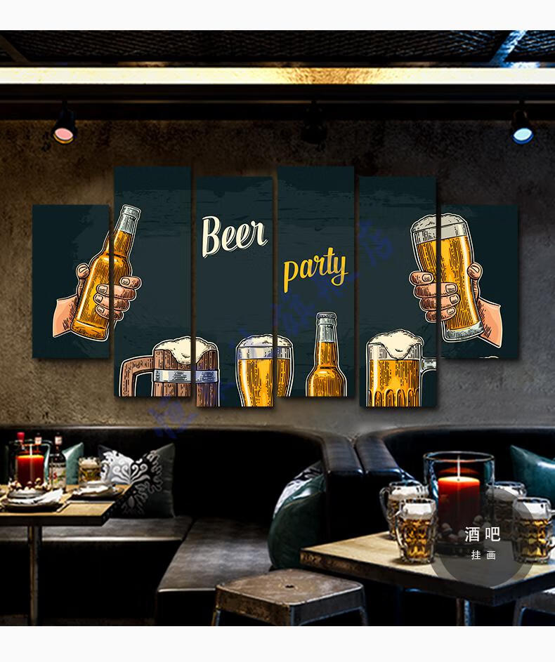 烧烤店墙面装饰画酒吧墙面装饰画工业风复古怀旧清吧挂画创意烧烤店
