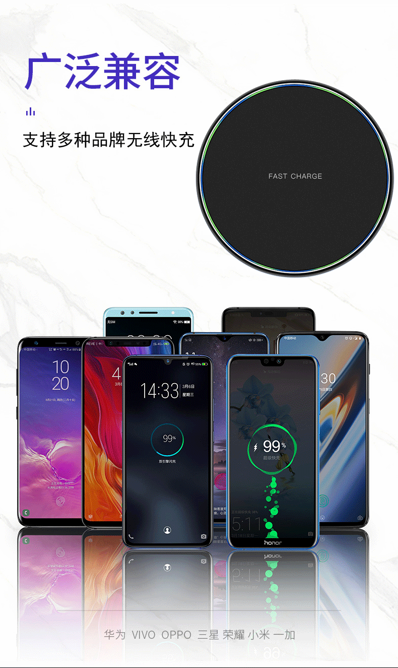 華為p30pro無線充電器mate20pro手機原裝p40pro車載快充通用e月光銀快