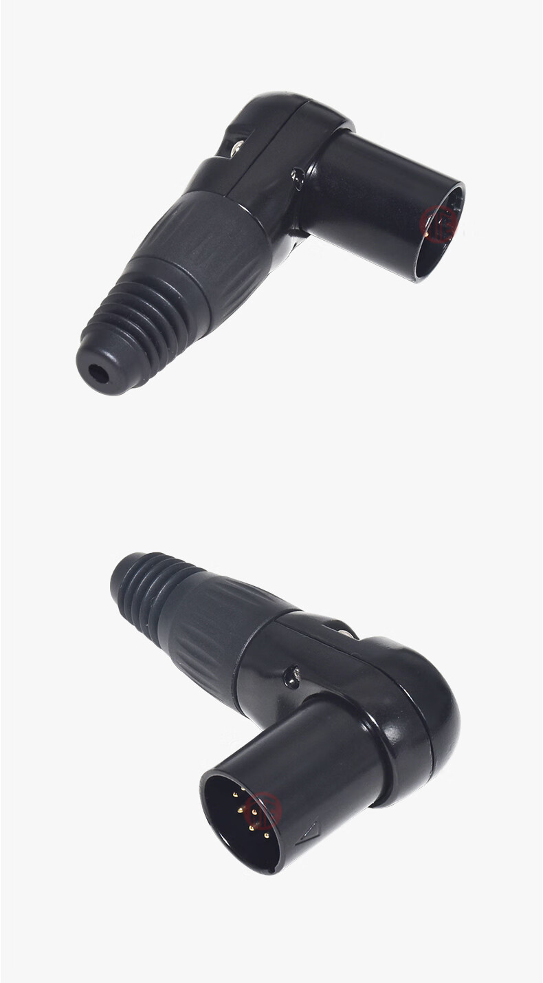 卡农直角弯头镀金90度话筒公母头麦克风七芯xlr卡侬音频头镀镍七芯卡