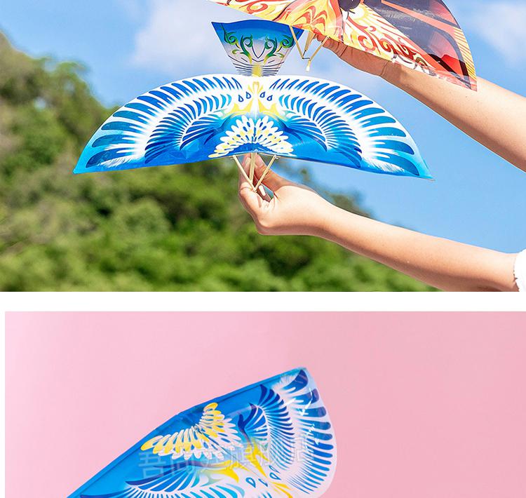 抖音同款鲁班飞鸟手抛飞机大特技竹蜻蜓橡皮筋动力组装扑翼鸟玩具网红