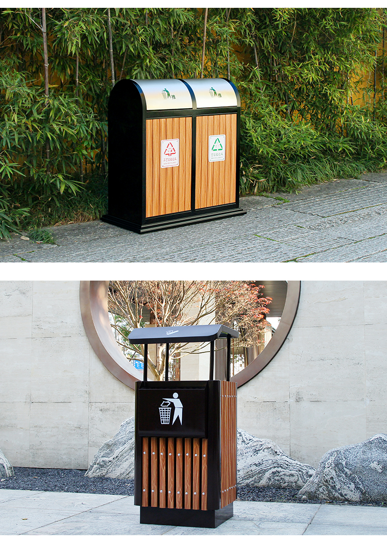 户外垃圾桶不锈钢商用景区公园仿古果皮箱室外街道分类垃圾箱定制定制