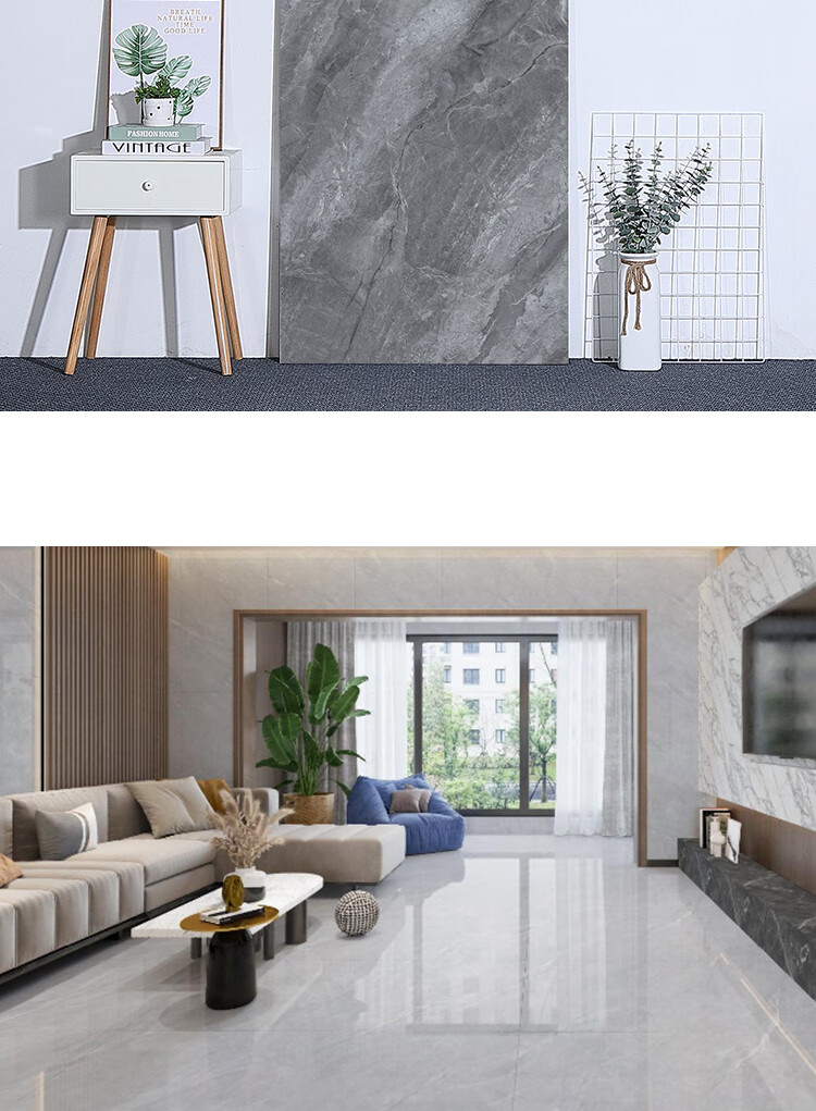 瓷砖750x1500室内客厅别墅防滑地砖连纹通体大理石简约地板砖 f715lw