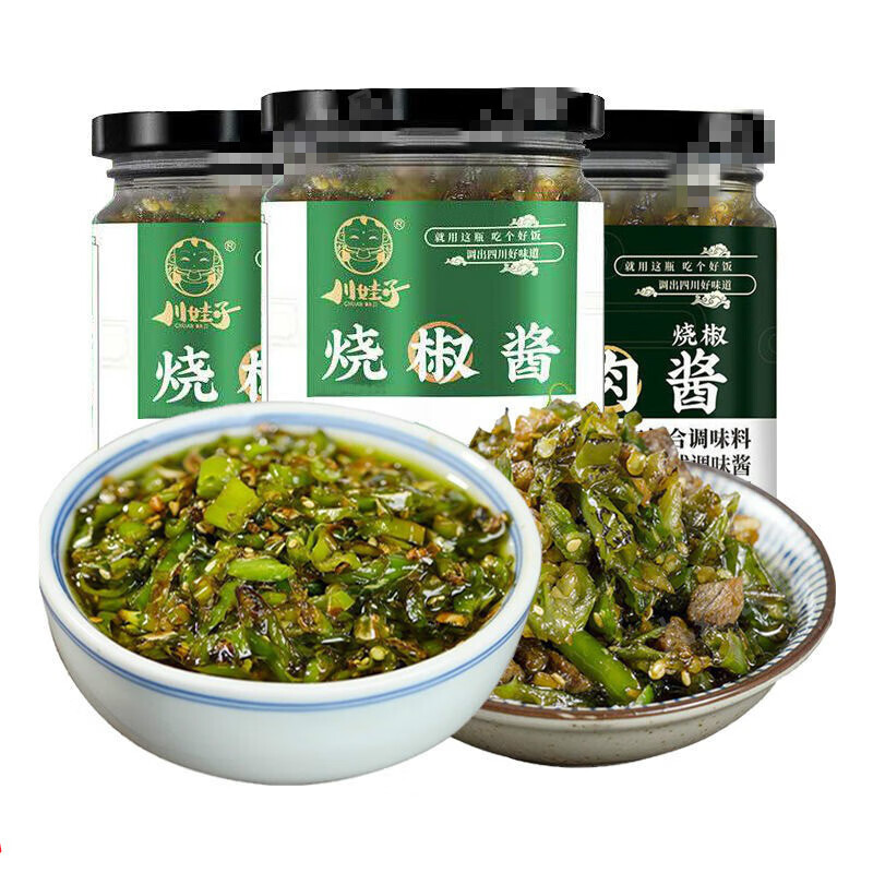 妹子烧椒酱 擂椒酱油泼辣子拌饭拌面青椒酱 川娃子炭烧烧椒酱辣椒酱下