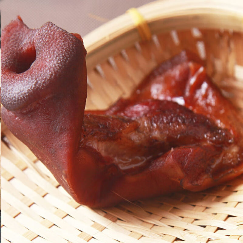 四川特产柴火柏树丫烟熏猪拱嘴猪鼻子猪下嘴下酒菜腊猪鼻尖猪拱嘴1斤