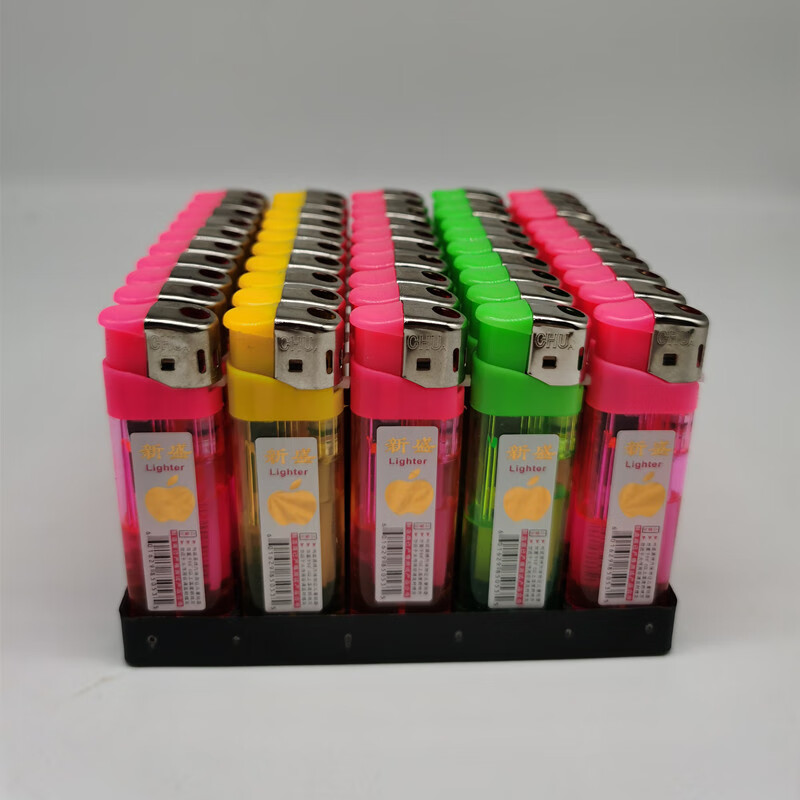 百得打火机50个装百得透明塑料电子明火次性气体打火机我要赢卓业点烟