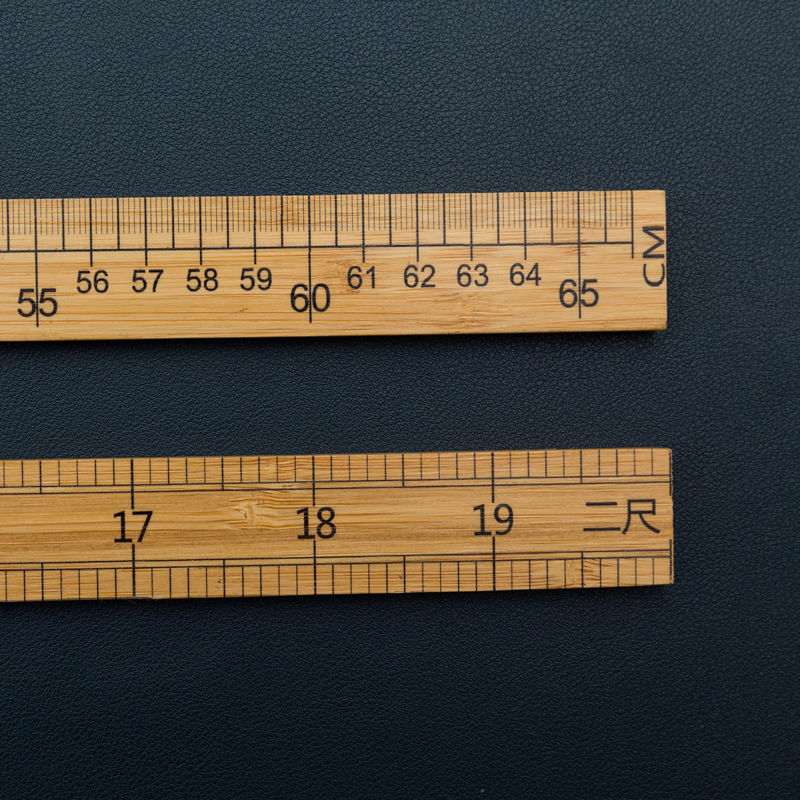 尺 裁缝测量衣服竹尺1米 教学直尺量衣尺缝纫工具 一尺(双面刻度)长33