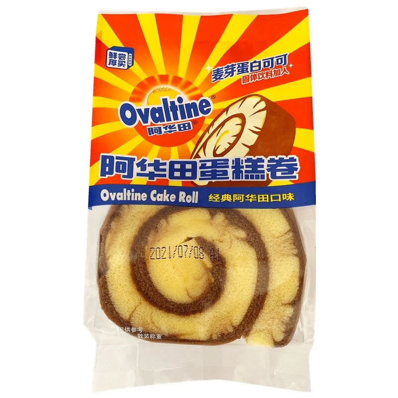 阿华田风味蛋糕卷鲜尝厚买阿华田风味蛋糕卷零食营养健康零食解馋充饥