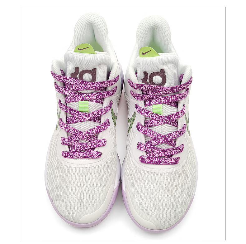 适配nikekdtrey5ixep白紫支线5杜兰特紫色扎染腰果花鞋带ln紫色扎染