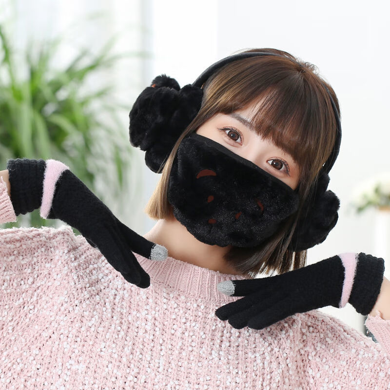 耳捂子女2021冬季新款耳暖加厚耳罩手套护脸保暖时尚防风御寒耳包耳捂