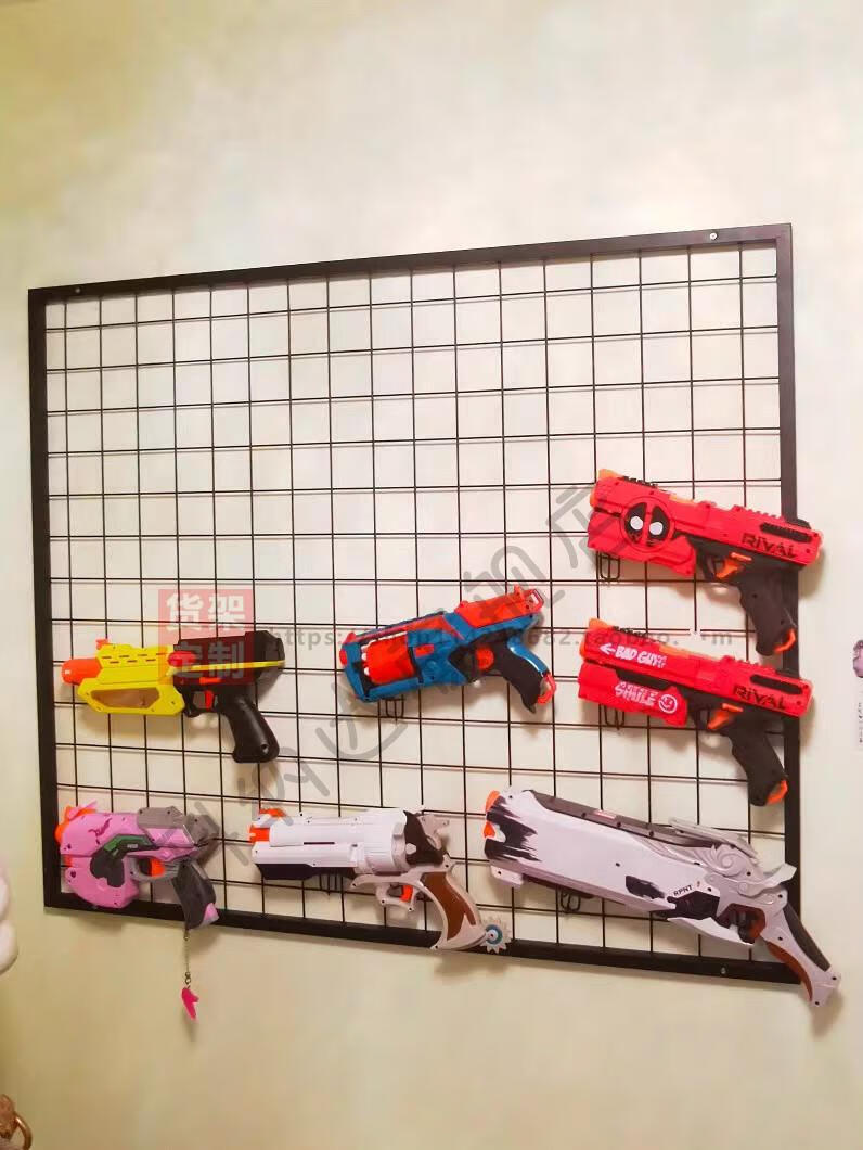 儿童玩具枪收纳架时尚枪架挂墙壁挂网格架家用玩具收纳架悬挂塑料模型