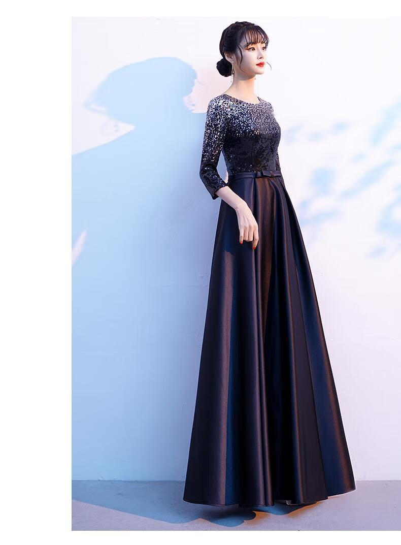 演出指挥服大合唱演出服女主持指挥舞台表演服2022新款晚礼服长裙