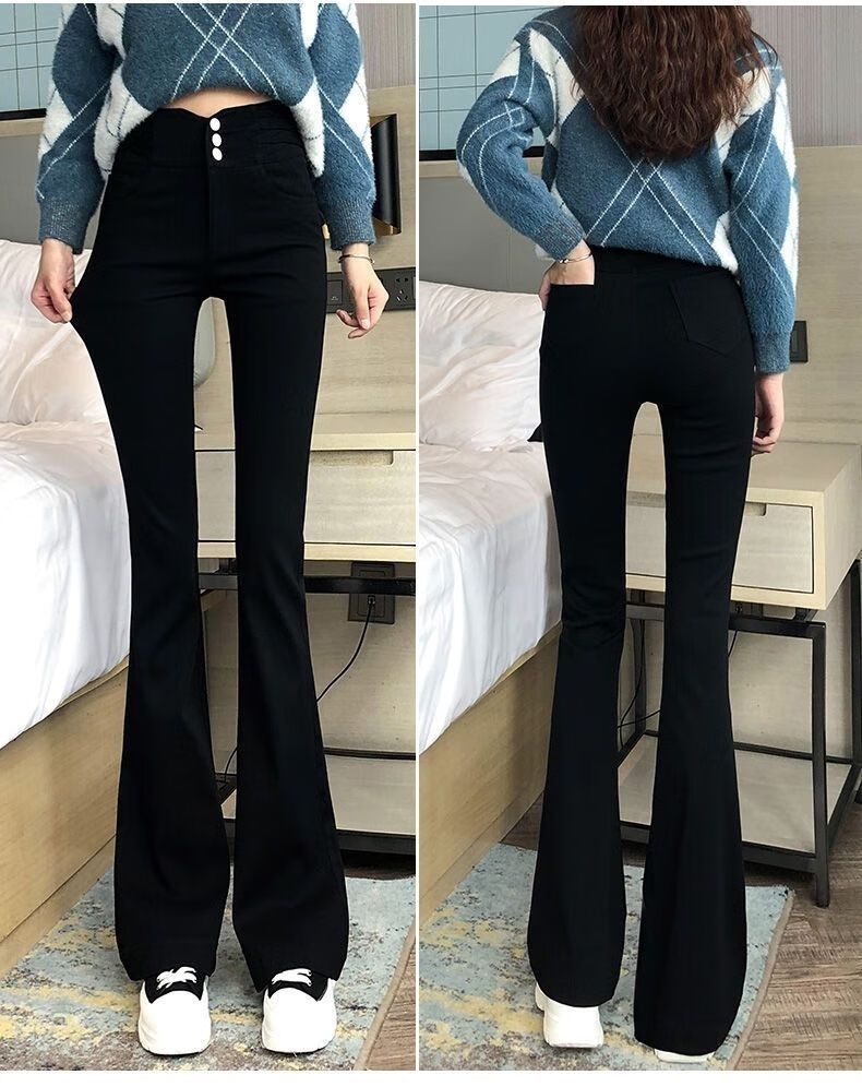 特价捡漏2021冬季上新喇叭裤女春夏新款韩版高腰显瘦外穿打底裤修身