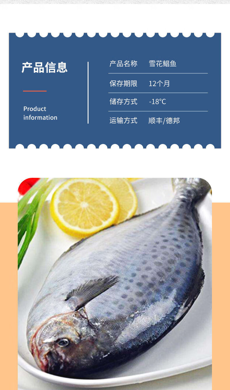 特大号新鲜雪花鲳鱼南极鲳鱼鲜活冷冻2斤约34条斤新货大号