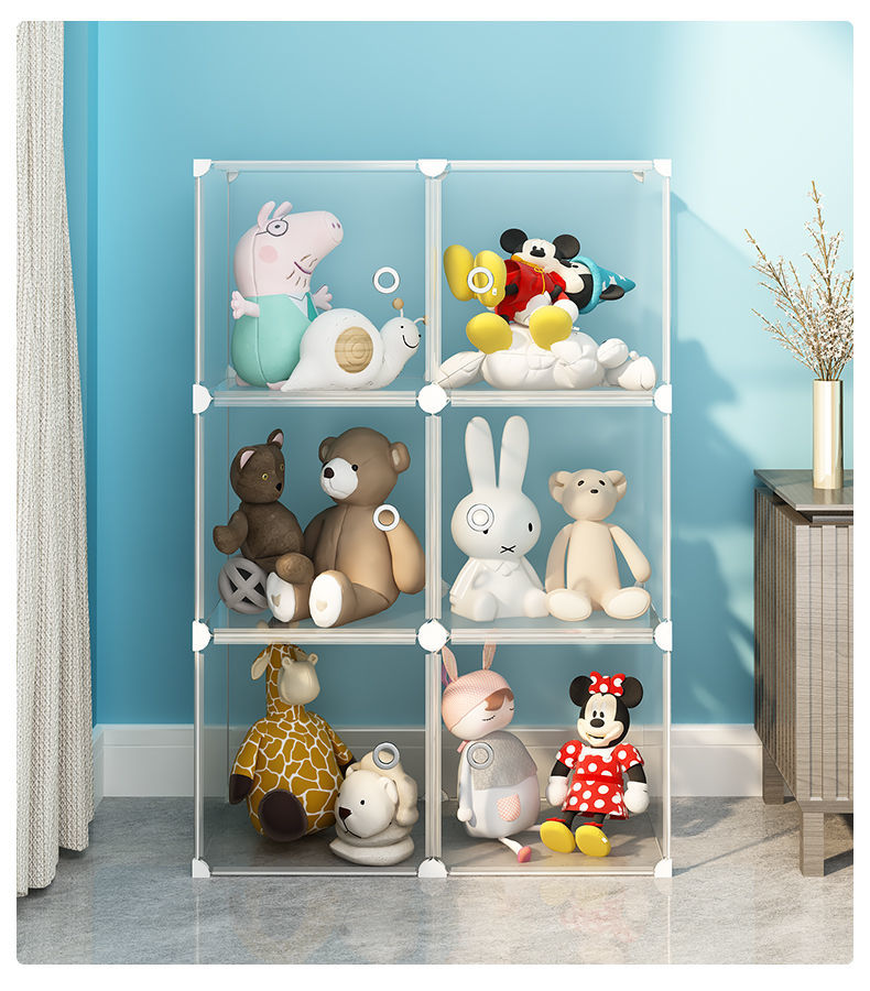 娃娃收纳透明展示柜毛绒玩具客厅置物架多层防尘宿舍衣物收纳柜子 %1
