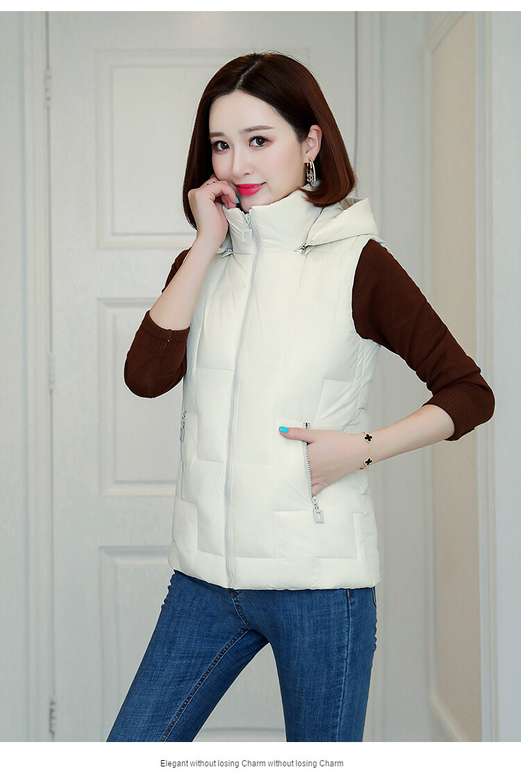 大码女装马甲背心女初冬外穿2021秋季新款短款无袖棉马夹加厚短外套