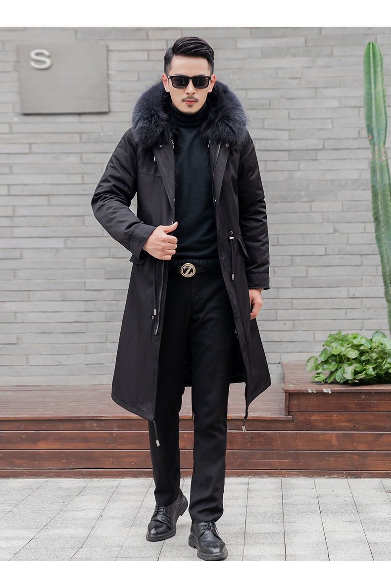 特价恒源祥高端品牌男装派克服男2021新品冬季男装皮毛一体大衣可拆卸