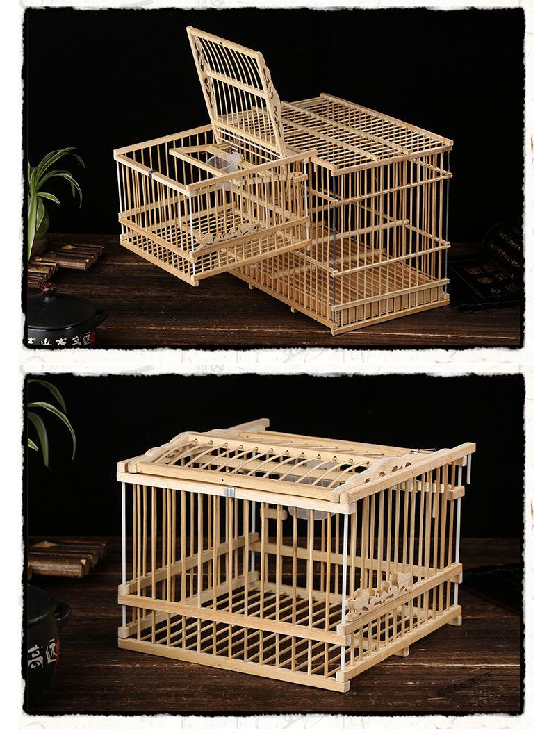 拍笼打笼踏笼机关笼滚笼竹制滚笼自锁鸟笼 原色小拍笼【图片 价格