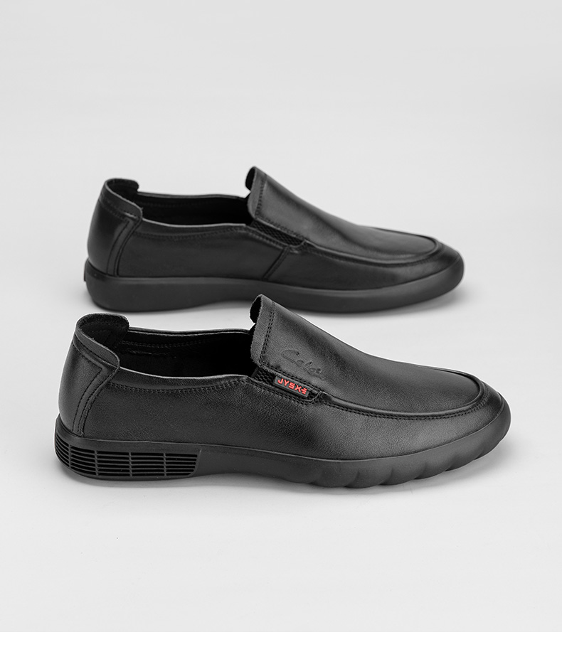 【官方旗舰】cele策乐休闲皮鞋男潮百搭一脚蹬男鞋软底懒人鞋靴真皮