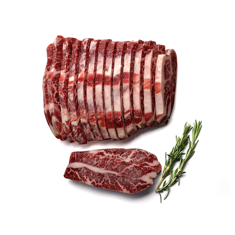 安格斯谷饲牛小排整块6斤左右 拍1个不发 切割有损耗 整块不切