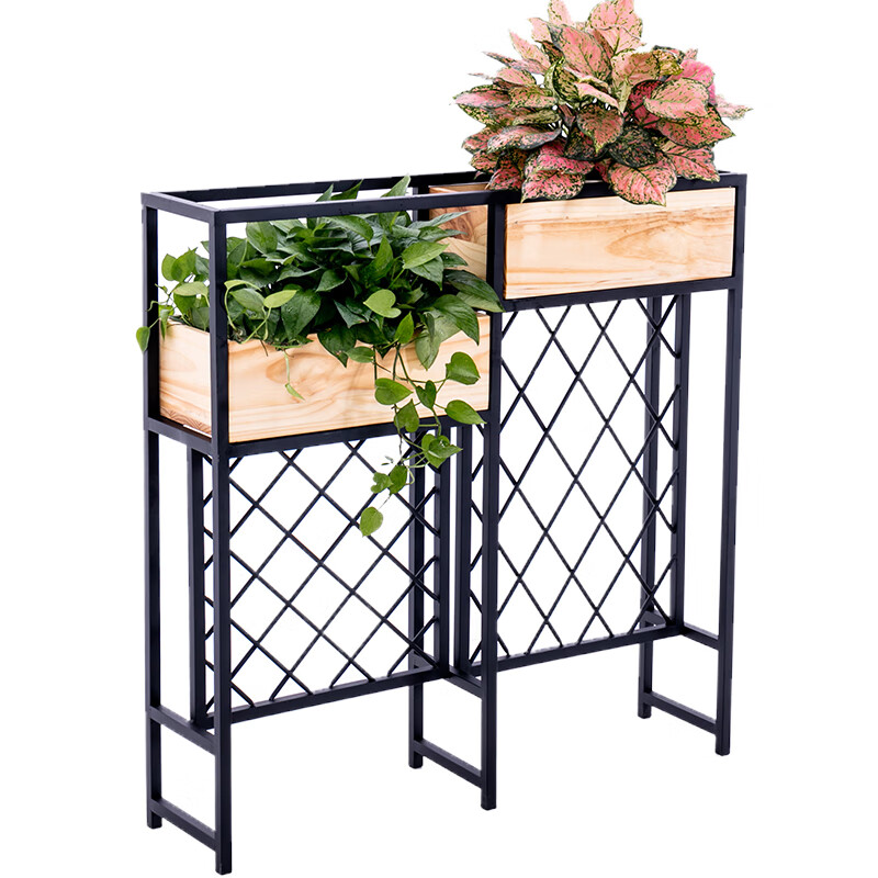 餐厅隔断花架户外防腐木花槽网格实木栅栏木花箱室内装饰花盆架子