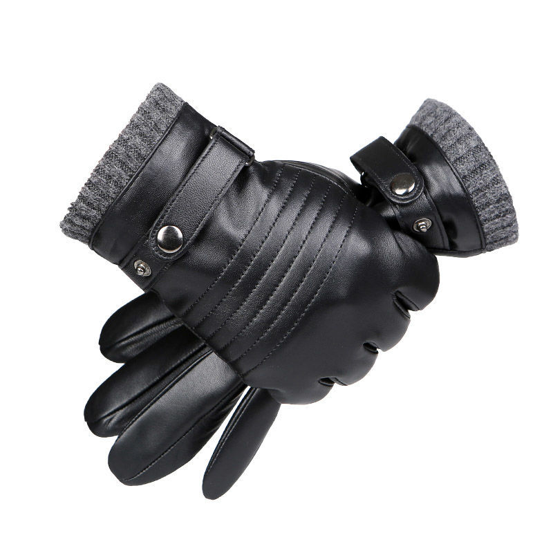 新品真皮手套男男士触屏手套头层冬季加绒风骑行开车手套款式i罗口穿