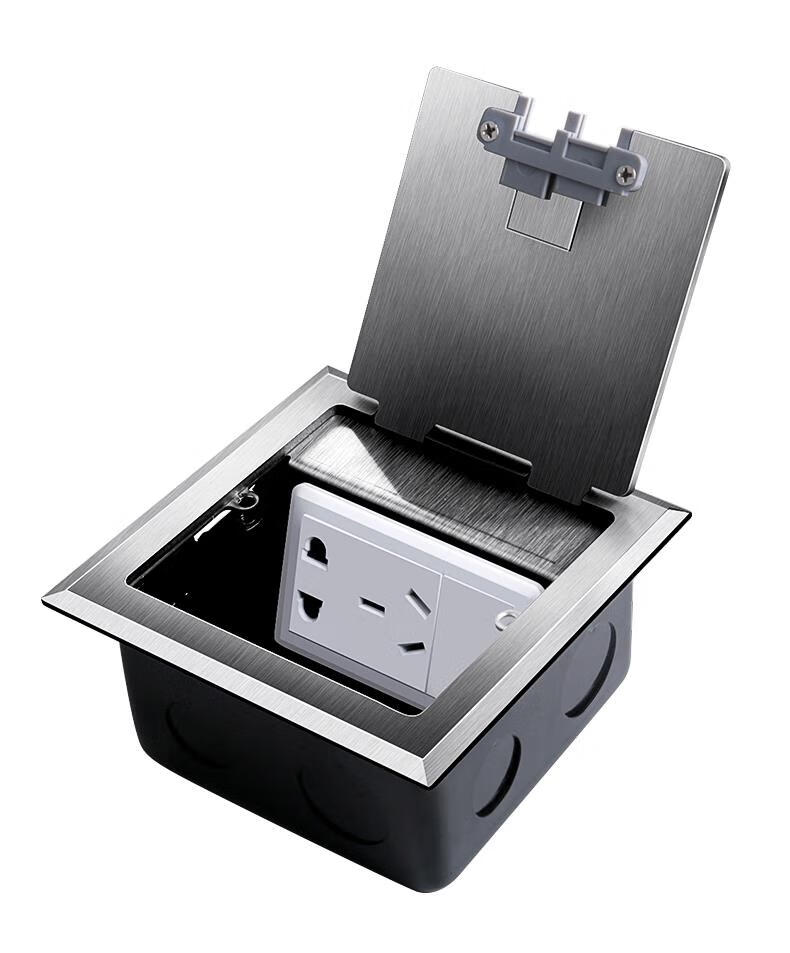 施耐德地面插座隐藏式地插多功能全铜不锈钢防水地面插座面板家用五孔