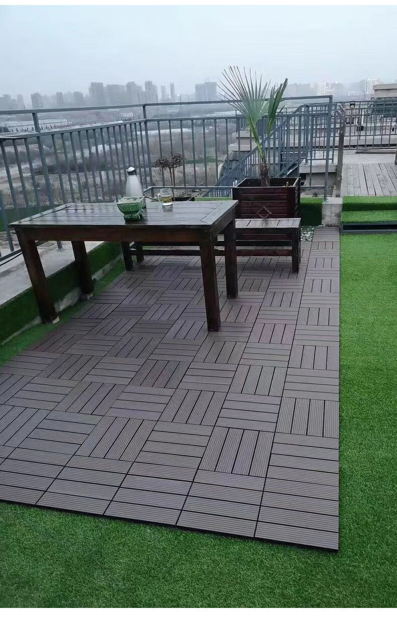 塑木地板户外木塑室外阳台庭院露台防腐木生态板花园仿木长条地板凹槽