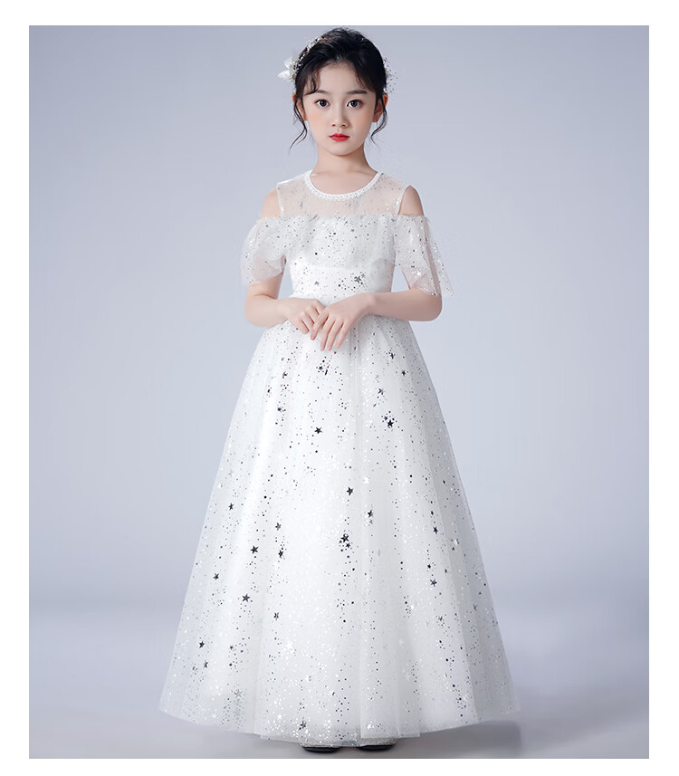 皮尔卡丹童装312洋气漂亮穿的公主裙女童礼服儿童钢琴表演走秀礼服