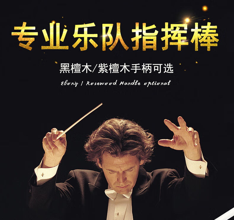 【专业乐队指挥棒】音乐指挥令舞台挥舞节奏指挥黑檀紫檀木柄乐器