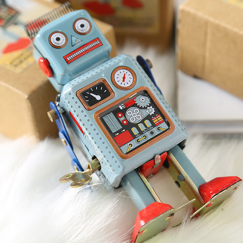 复古怀旧个性机器人收藏摆件发条铁皮玩具抖音同款 如图【图片 价格