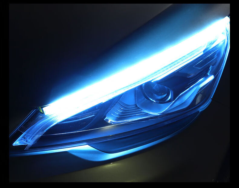 汽车流水转向导光条流光led灯带水晶泪眼加装日行灯通用 单色白光常亮