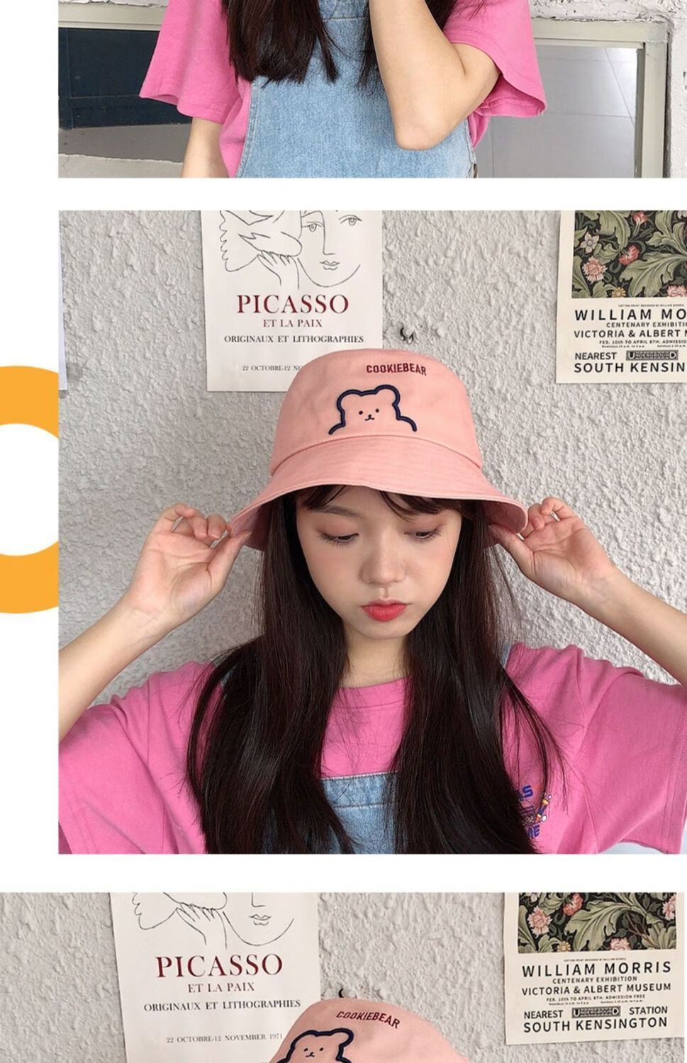 小熊渔夫帽粉色 均码m(54-58cm)【图片 价格 品牌 报价】-京