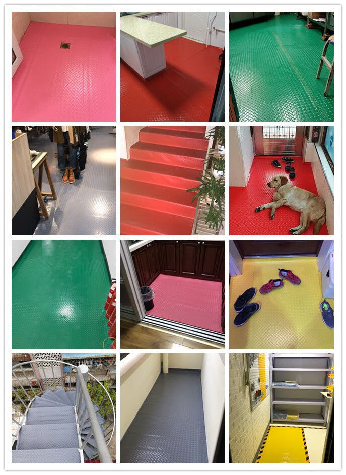 牛津pvc防水地垫塑料浴室厨房楼梯室外满铺防滑垫地板垫子粉色人字