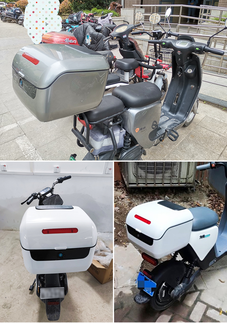 电动车后备箱通用雅迪爱玛台铃绿源电瓶车后尾箱大容量储物箱 灰色