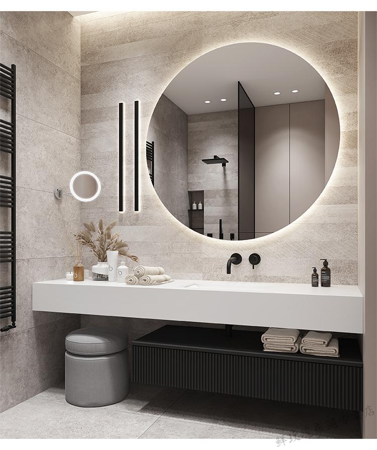 卫生间梳妆台一体洗脸盆浴池柜现代简约岩板一体盆浴室柜组合洗手池