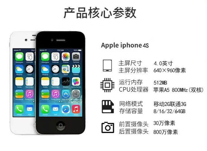 apple苹果iphone4s5s手机二手老人高中中小学生学生党备用机便宜4s16g