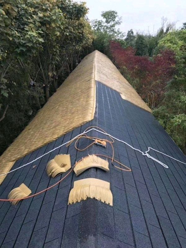 铝制茅草金属假茅草人造仿真铝合金稻草园林景观茅草瓦防火腐烂卫亮