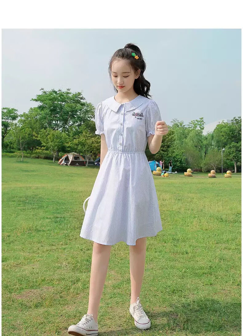 娃娃领初高中连衣裙女2022新款夏装学院风甜美小清新少女裙子中学生