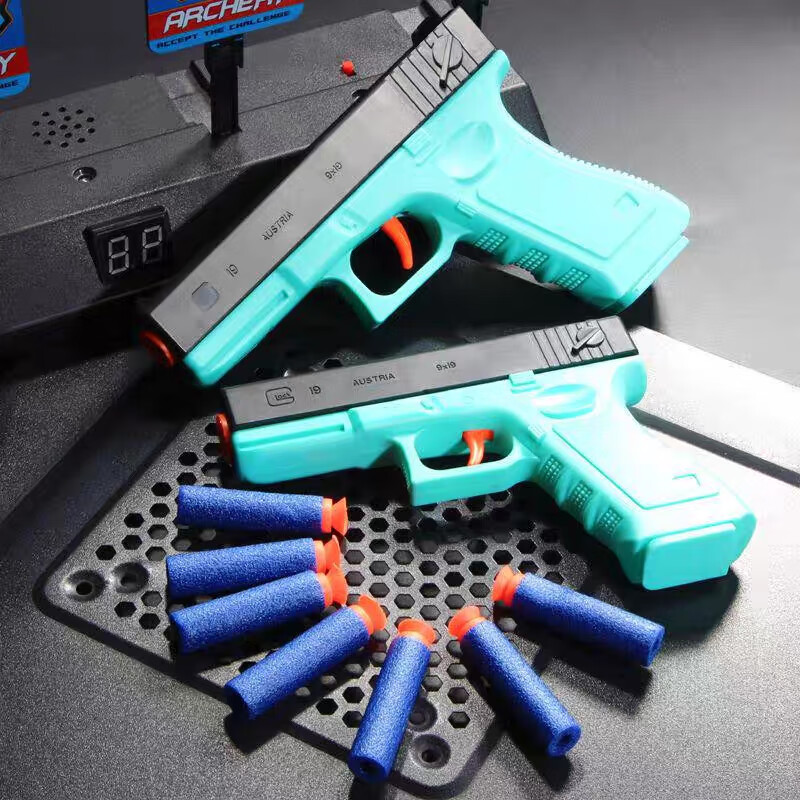 空仓挂机格洛克 儿童成人下供弹手拉空仓挂机抛壳软弹6mmq1玩具 上沙