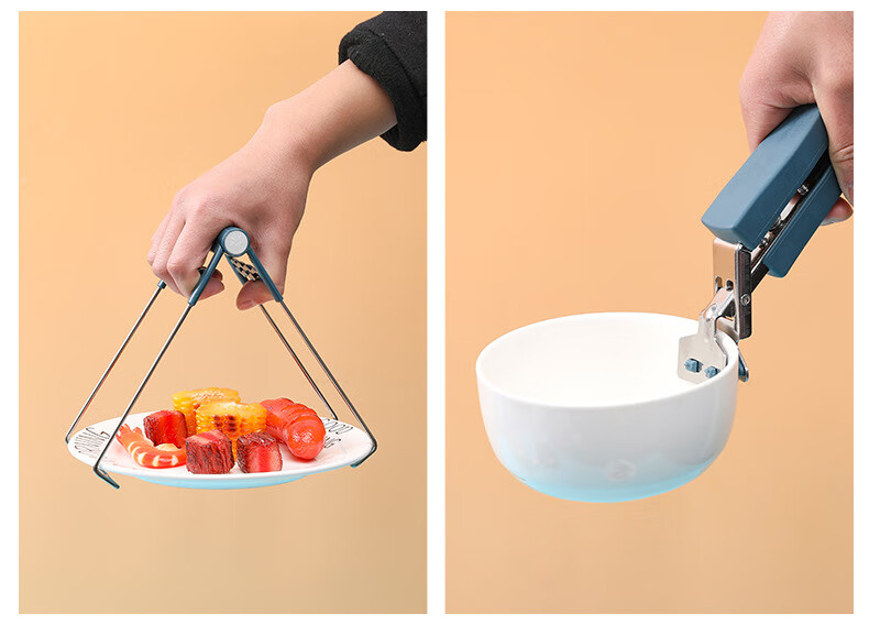 鹿凌青取碗夹防烫夹子厨房工具碗夹盘子夹蒸菜夹取器硅胶防烫手套夹盘