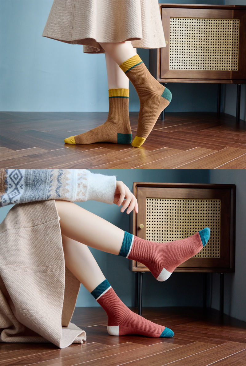 高品质休闲袜女2021冬季新款纯棉袜子防臭中筒秋冬女款堆堆袜月子袜吸