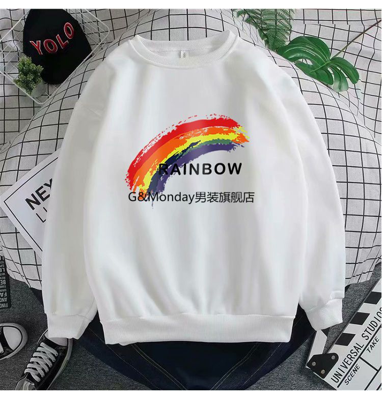 高端潮牌重磅新疆棉上衣服男加绒加厚boy卫衣男宽松大码外套青年秋