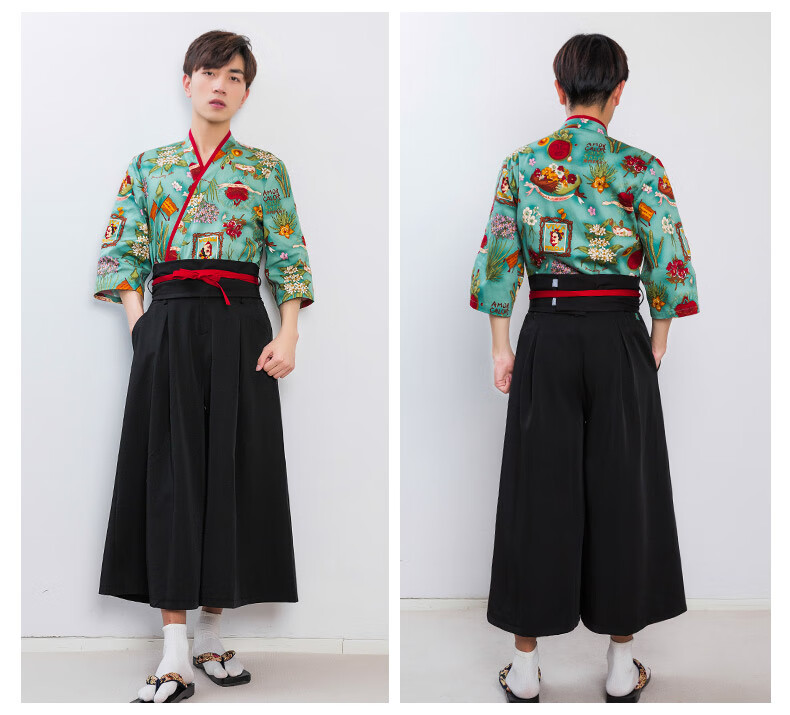 和服寿司店工作服日本料理店工装男女餐厅服务员工装 男款上衣 裤子ab