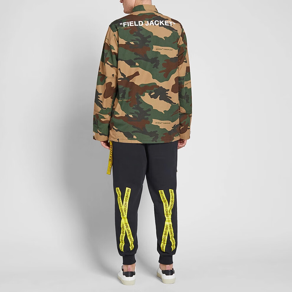 offwhite男女通用棉质迷彩夹克外套omel003e180260109901迷彩绿xxs