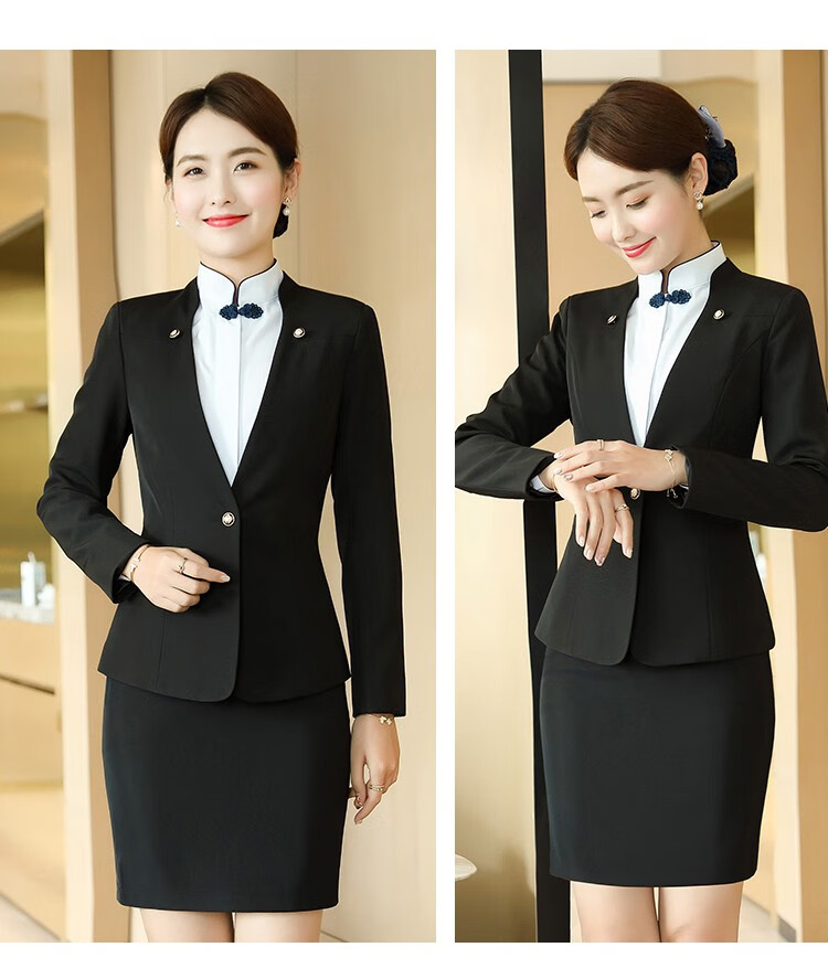售楼职业装空姐制服女春秋高端酒店前台工装茶楼餐厅服务员工作服