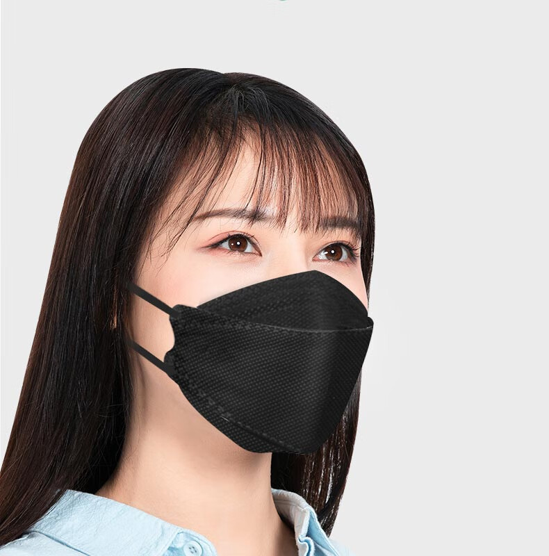 韩国n95口罩一次性kn95女性3d立体男潮款kf白色94防尘柳叶型鱼形白色