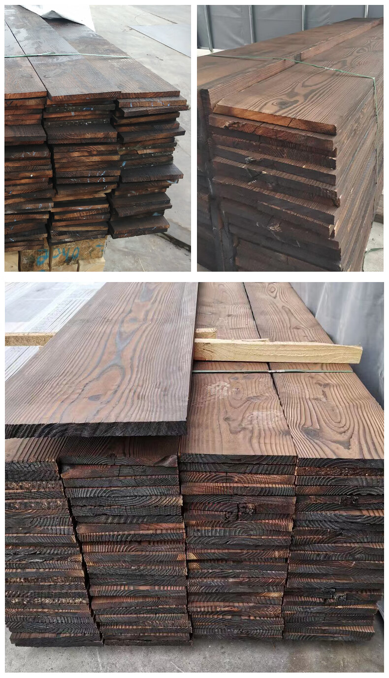 碳化木宽板火烧木板楼梯踏步板子实木桌面置物隔板台面大板广告牌 厚