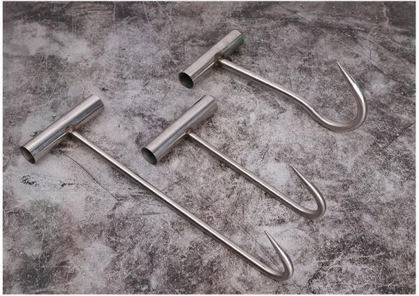 t型猪肉挂钩手拉钩羊肉钩牛肉挂钩肉钩子钩钩屠宰具镀锌小号弯款加粗