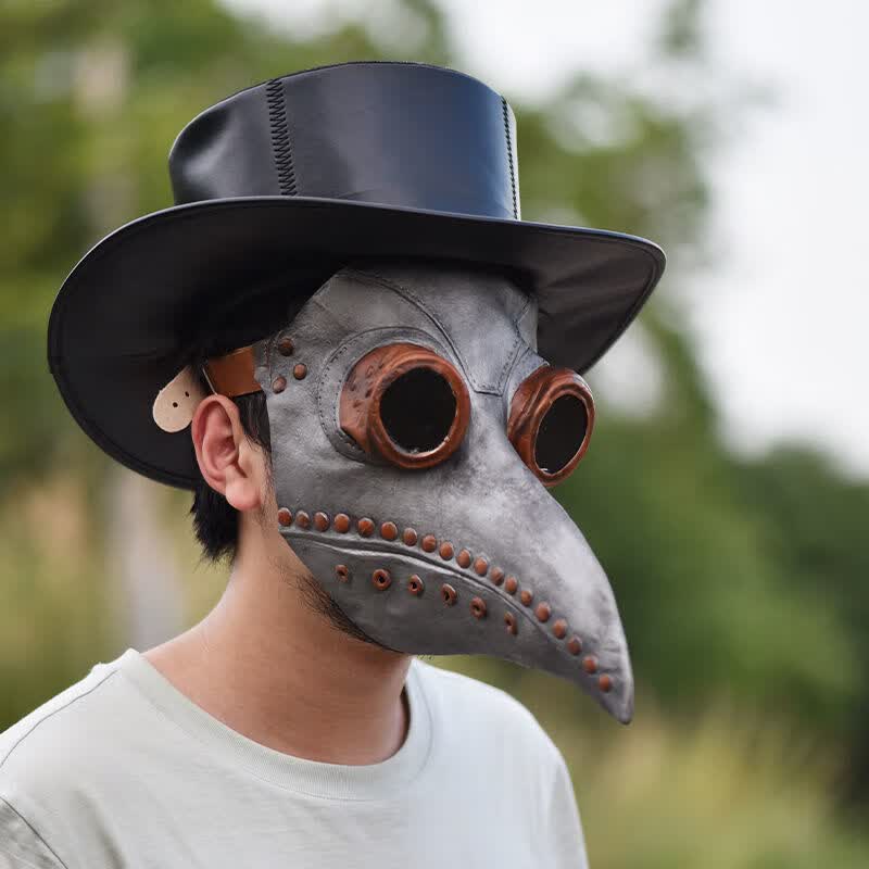 万圣节瘟疫乌鸦面具鸟嘴恐怖搞怪万圣节蒸汽朋克乳胶道具中世纪黑色